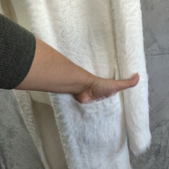 Anthroplogie Bella Dahl oversized Fuzzy Longline Cardigan Sweater Sz M Pockets - Picture 6 of 12